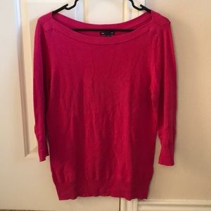 Pink quarter sleeve wide neck top